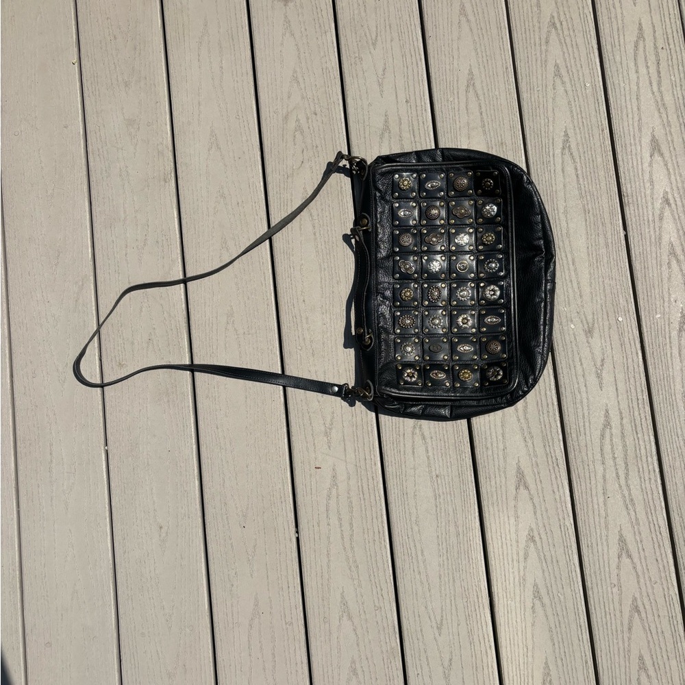 Black Studded Shoulder Bag